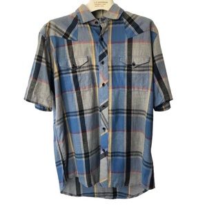 Billabong short sleeve button down casual plaid shirt size small